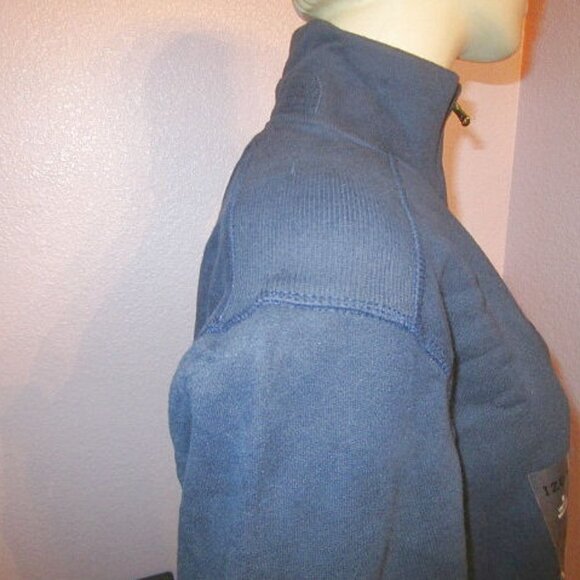 IZOD Mens Classic Quarter Zip Rugby Pullover Sweater Size M Peacoat Blue NWT - Picture 7 of 10